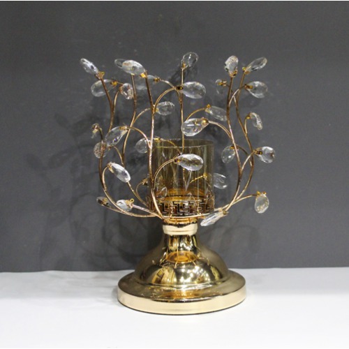 Crystal Golden Table Top  Candle Holder Stands Holder Diwali Christmas Vintage Decoration Party Home
