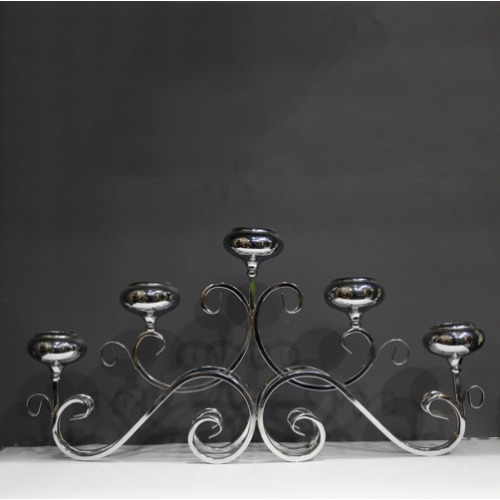 Steel Candle Metal Candelabra Candlestick 12.5 inch Tall Candle Holder Event Candelabra Candle Stand (Silver)