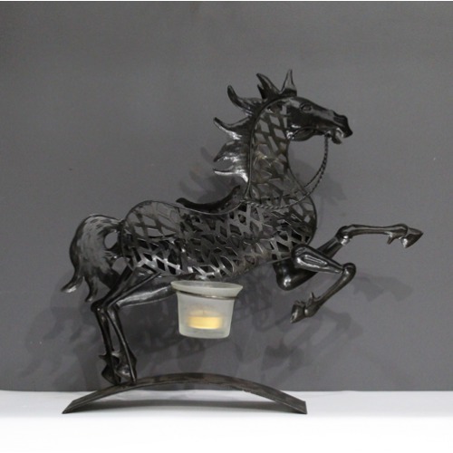 Red Gold Colour Horse Tea Light Candle Stand For Home & Office Decor