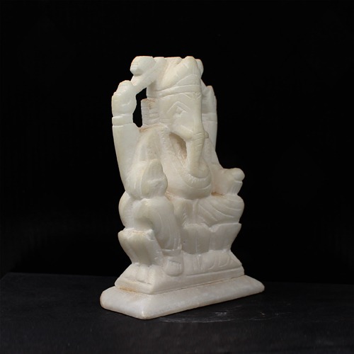 Small White Marble Ganesha Statue For Home Decor