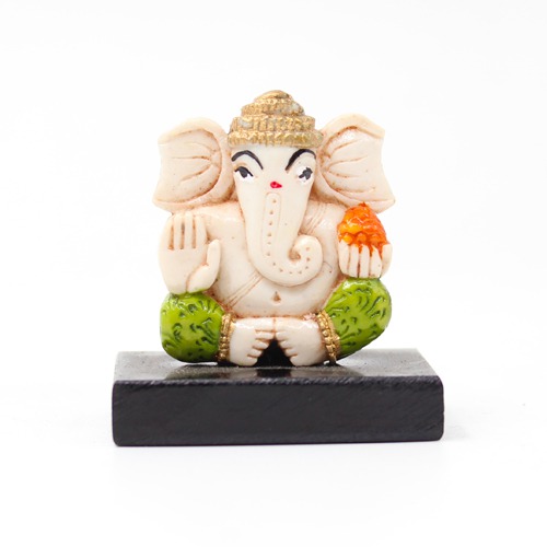 Small Ganesha With Base | yellow dhoti |fibre material