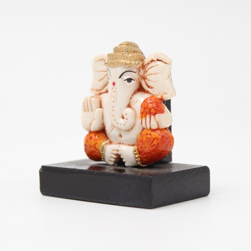 Small Ganesha With Base | yellow dhoti |fibre material