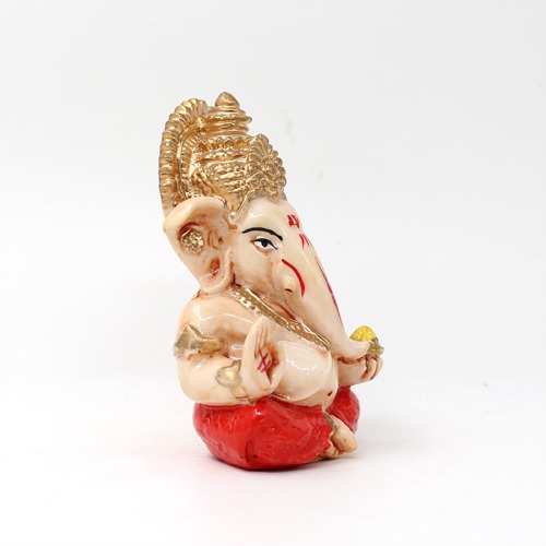 Fiber Red Dothi Ganesh Idol For  Car Dashboard