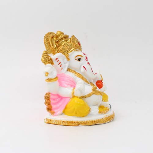 Car Dashboard Lord Ganesha Pink Shal Statue Ideal Gift For Friends, Family
