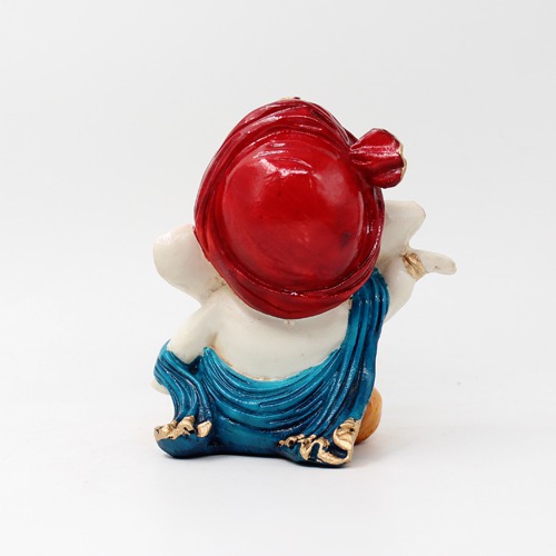 Red Pagdi Little Ganesha Sculpture Showpiece For Home Decor , Ideal Gift For Friends