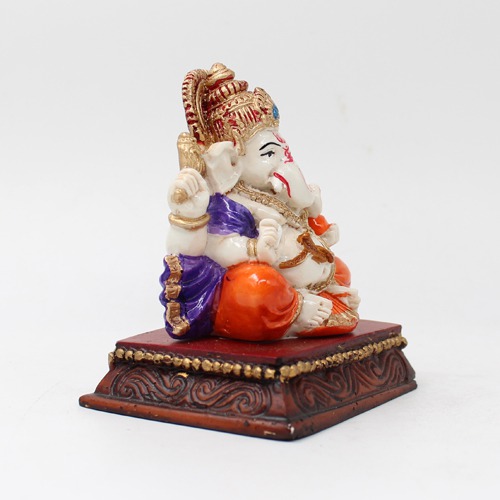Sitting  Lord  Ganesha with Nag Statue For Car Dashboard
