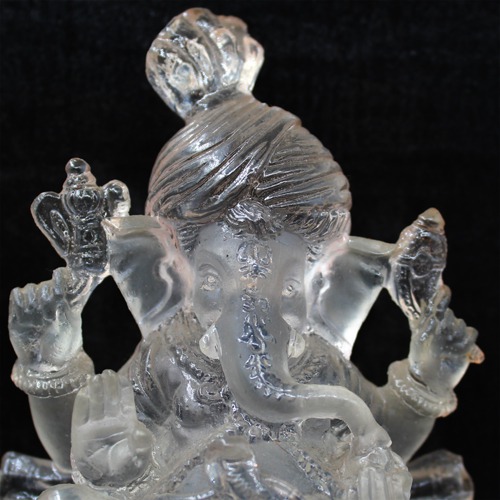 White Maharaj  Lord Ganesh Idol For Car Dashboard & Home Decor