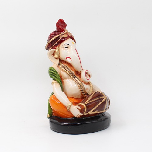 Lord Ganesh Statue Flaying Dolak Idol For Home & Office Decor