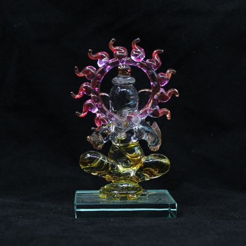 Decorative Glass Ganesha Statue For Car Dashboard