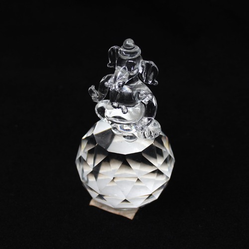 Crystal Clown Glass Ganesh Idol For Home & Office Decor