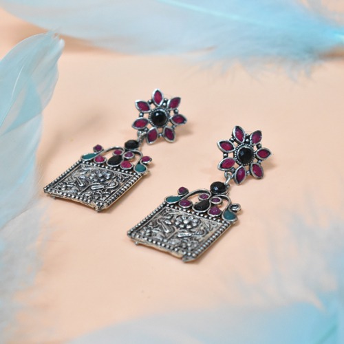Ruby Stone Studded Indian Earrings | Indian Earrings | Earrings|