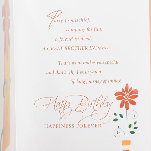 For a Dear Brother On Your Birthday Greeting Card