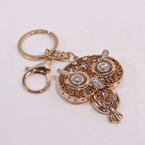 Golden Diamond Owl Keychain | Premium Stainless Steel Keychain For Gifting With Key Ring Anti-Rust | For Car Bike Home Keys for Men and Women