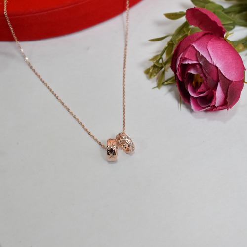 Couple Ring Pendant Chain Necklace | Pendant Chain Necklace | Necklace Set For Girls And Women's