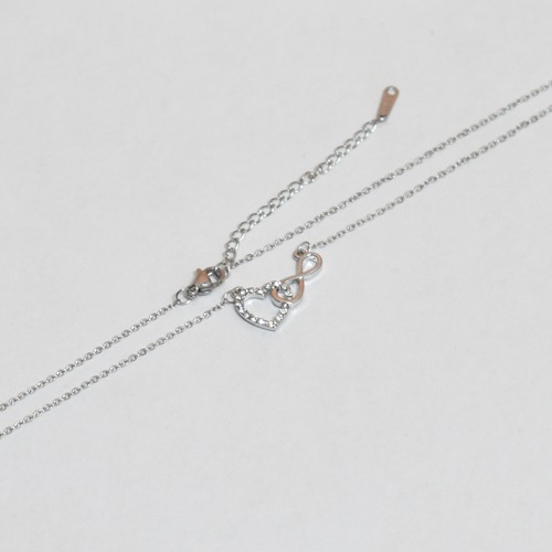 Infinity And Heart Pendant Chain Necklace | Necklace Set For Women And Girl