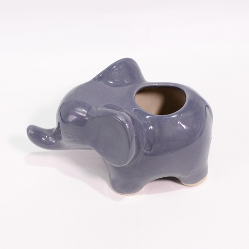 Pewter Colour Elephant Fun Pot | Ceramic Planters, Table Top Indoor Planter Pot Ceramic Planter For Indoor Plants And Succulents Pot