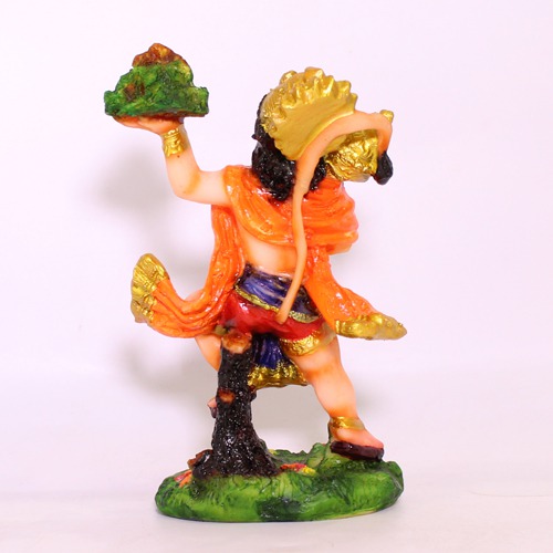 Fiber Lord Hanuman Holding Sumeru Parvat Statue For Home Decor