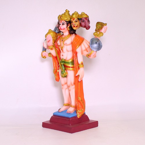 Fiber Panchamukhi Standing Hanuman Idol Panchmukhi Five Face Hanuman Bajrangbali for Home and Office