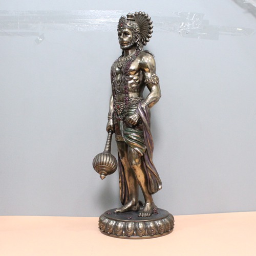 Bronze Finishing Standing Hanuman Idol  Decrotive Showpiece for Gift, Office & Home Decor