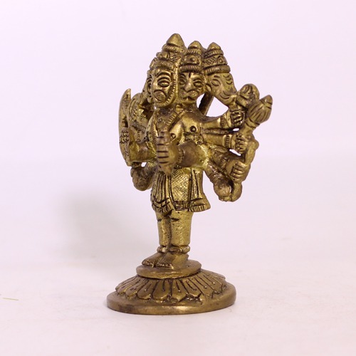 Brass Panchmukhi Hanuman Idol Panchmukhi Five Face Hanuman Bajrangbali for Home and Office