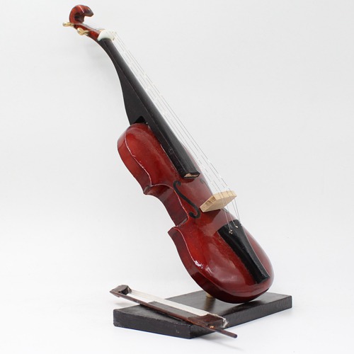 Wooden Miniature Musical Instrument Curio - Violin