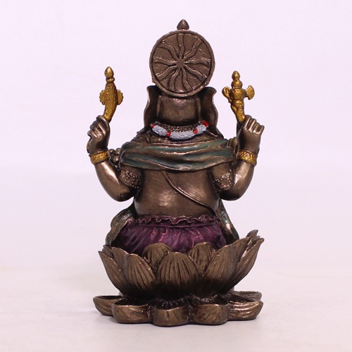 Mini Lord Ganesha  sitting On Lotus Statue For Home Decor