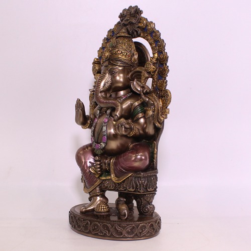 Metallic Color Lord Ganesh Idol For Home & Office Decor ,Ideal Gift for Friends, Family