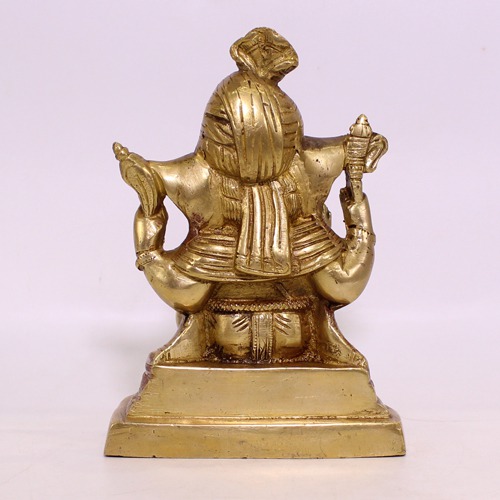 Brass Pagdi  Lord  Ganesha Murti For Pooja Ghar, Home Decor