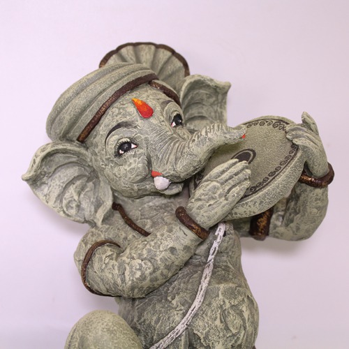 Decorative  Lord Ganesha Playing Dafli Showpiece For Home & Office Decor