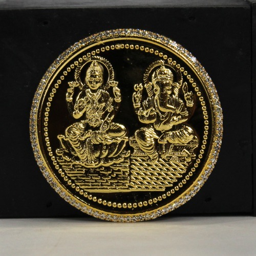 Gold Plated Big Coin (Ganapti , Laxmi)