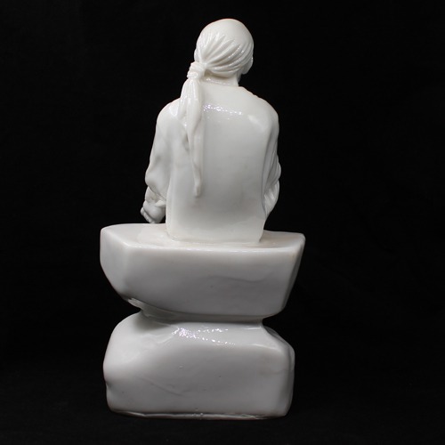 White Sai Baba Sitting Stone Sai Baba Idol/Murti for Home and Office Decor/Used in Pooja