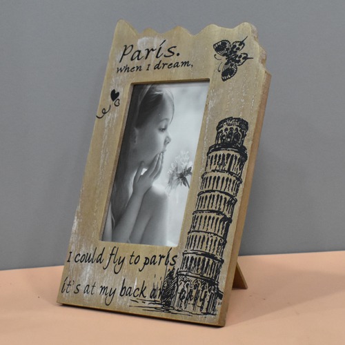 Paris When I Dream Wooden Table top Photo Frame For Home & Office Decor