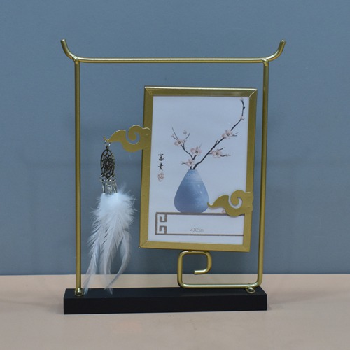 Golden Showpiece Frame Photo with Stand and Dream Catcher ( Photo Size:  6 x 4 inches)