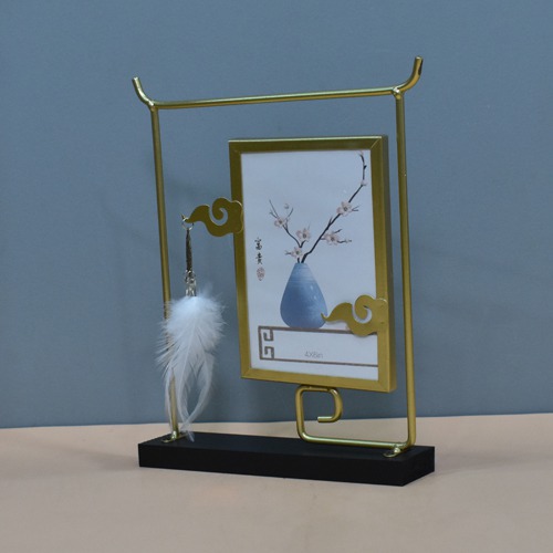 Golden Showpiece Frame Photo with Stand and Dream Catcher ( Photo Size:  6 x 4 inches)