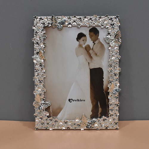 Romantic Silver Butterfly  Table Top Photo Frame For Home Decor ( Photo size: 6 x 4 inches)