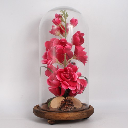 Artificial Pink Flowers on Dome Showpiece | Flowers on Dome | Artificial Flower