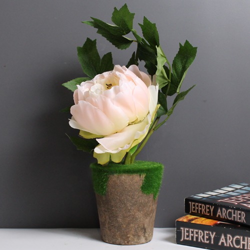 Artificial Polyester Flower | Plastic Artificial Flowers with Pot, Indoor Artificial Plants with Pot for Desk or Home Decoration