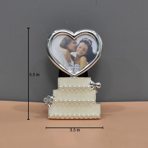 Silver Plated Wedding Cake Table Top Photo Frame For Home Decor