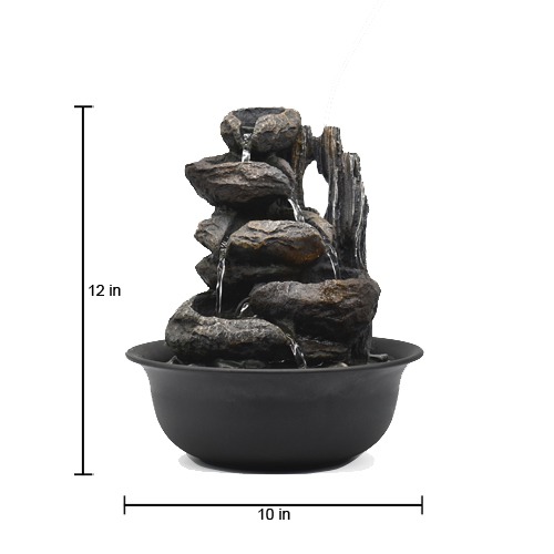 Table Top Indoor And Outdoor Meditation Desktop Water Fall Fountain With Lights For Home Decor