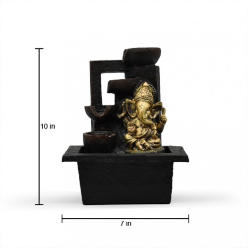 Four Layers Elegant Mini Ganesha Indoor Water Fountain For Home& Office Decor