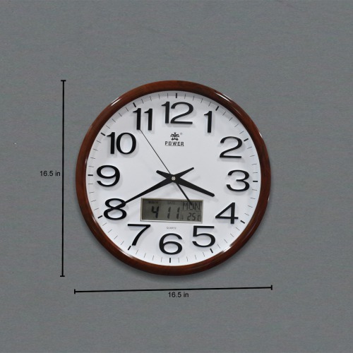 Date With Month Power Quartz Wall Clock( 16.5 x 16.5 inches )