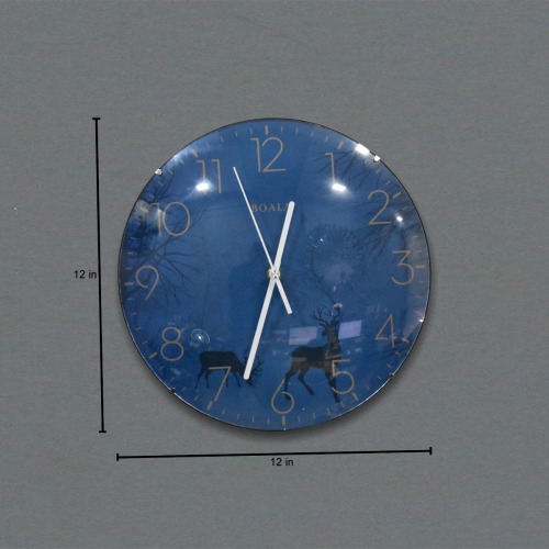 Antique Design Blue Circle Shape Wall Clock (12 x 12 inch , Blue)