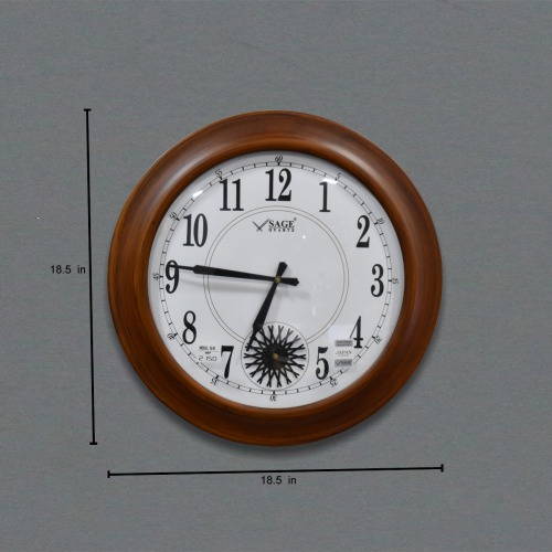 Attractive Design In Clock Sage Quartz Wall Clock( 18.5 x 18.5 inches , Brown)