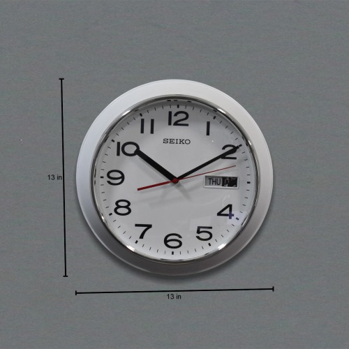 White Circle Shape Seiko Wall Clock For home Decor ( 13 x 13 inches , White)