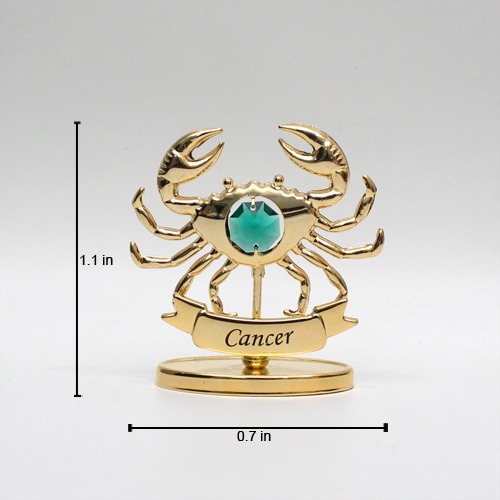 Gold Plated Figurine Cancer Crystal