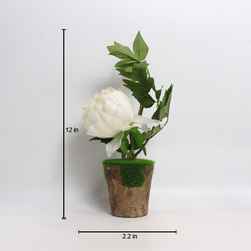 Artificial Polyester Flower | Plastic Artificial Flowers with Pot, Indoor Artificial Plants with Pot for Desk or Home Decoration