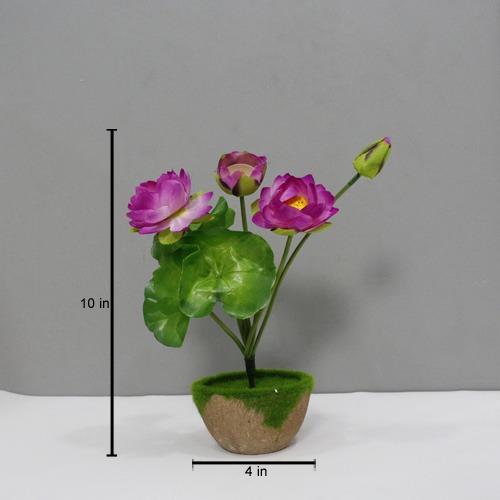Artificial Pink Lotus Plant | Artificial Plant with Pot Artificial Plants for Home Decor Decorative Plants Artificial Flowers with Pot