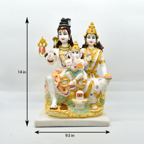 Fiber Antique Lord Shiv Parivar Family Statue Shiv Murti Idol