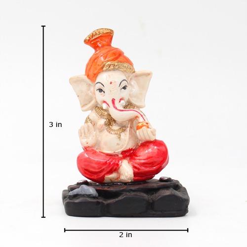 Small Pagdi Ganesha Statue For Car Dashboard, Desktop