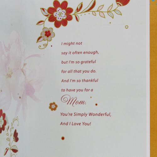 For My Wonderful Mother Mother's Day Special Greeting Card | Greeting Card
